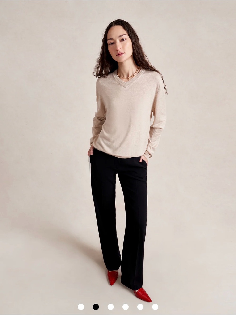 La Ligne lightweight Silk Merino wool Ben V Neck Sweater, NWOT, L